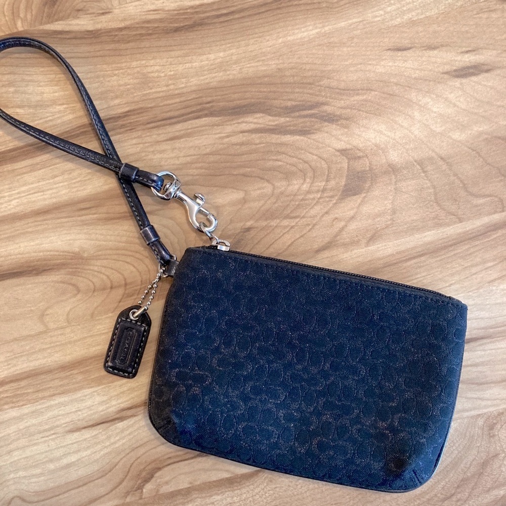 Coach Black Wristlet, Signature Collection